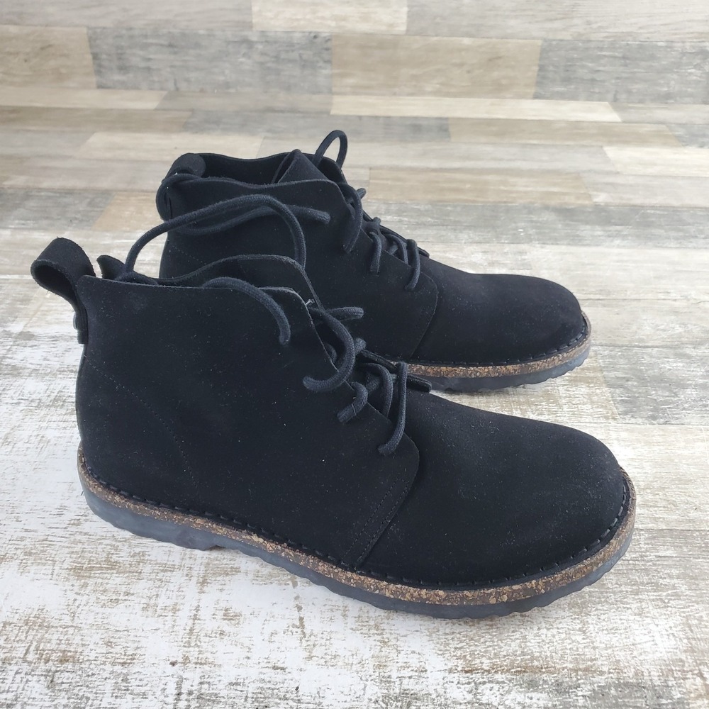 Birkenstock Uppsala Mid Boots Mens 9 Black Suede Lace Up Round Toe
